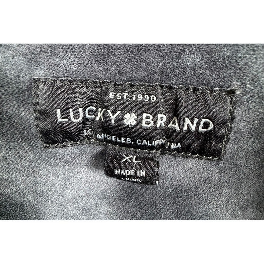 Lucky Brand Womens XL Velvet Western Shirt Charcoal Gray Snap Front Shacket - Picture 4 of 10